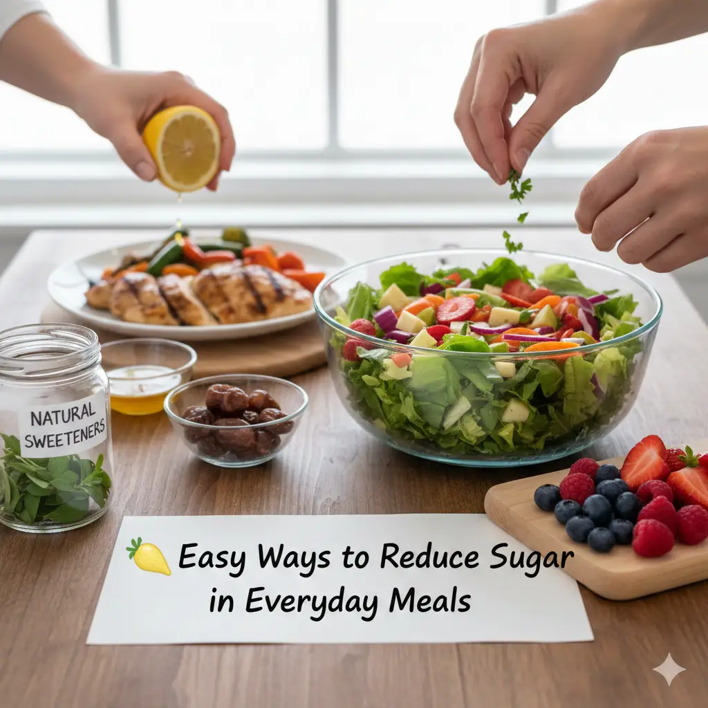 reduce sugar in meals how to cut sugar from diet healthy low sugar meals reduce added sugar naturally healthy eating habits low sugar cooking tips everyday healthy meals